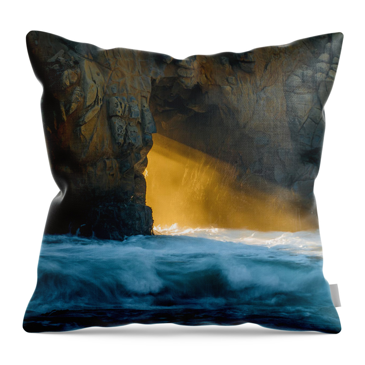 Chaos Throw Pillow featuring the photograph Chaos - Pfeiffer Beach by George Buxbaum