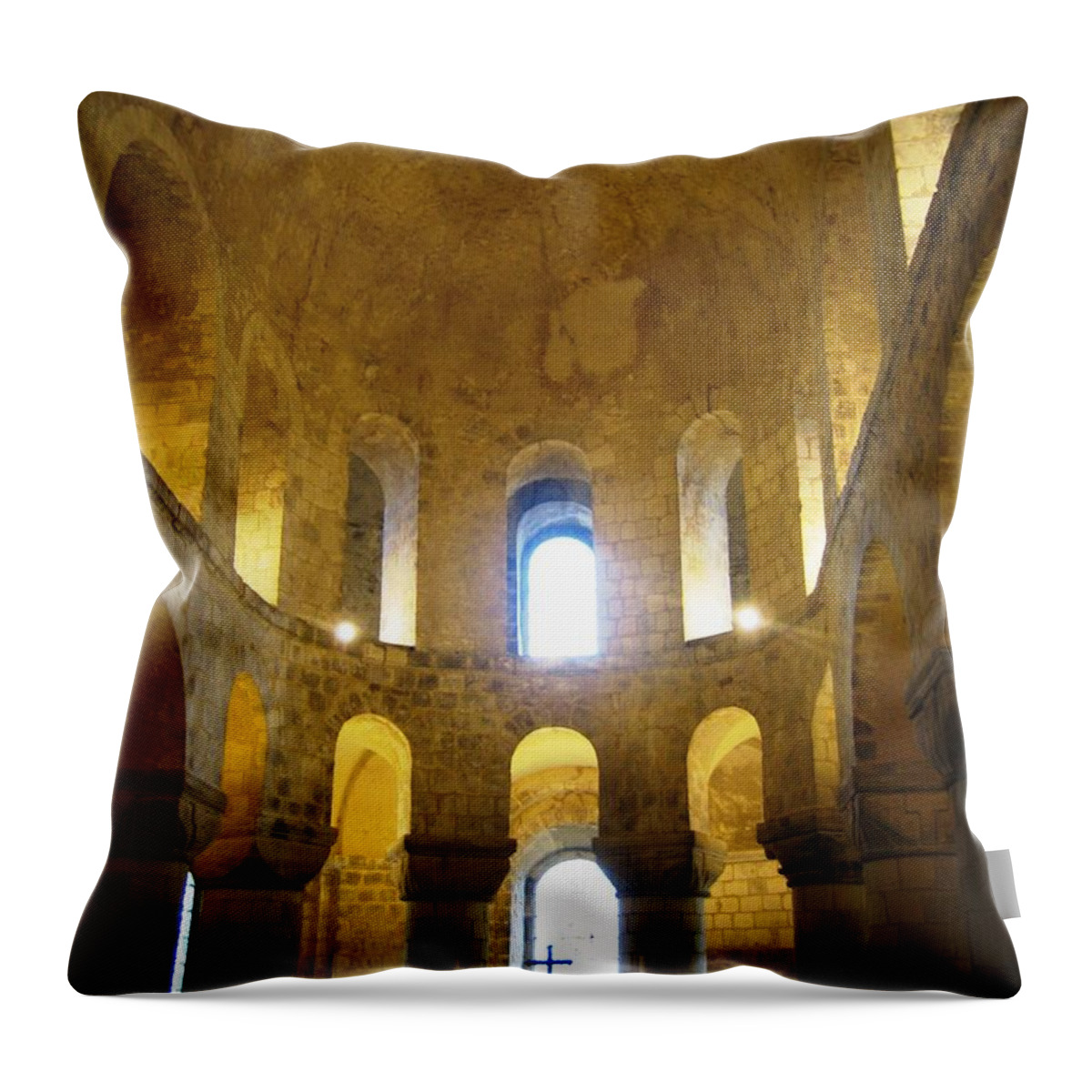 St. John's Chapel Throw Pillow featuring the photograph Chapel Glow by Denise Railey