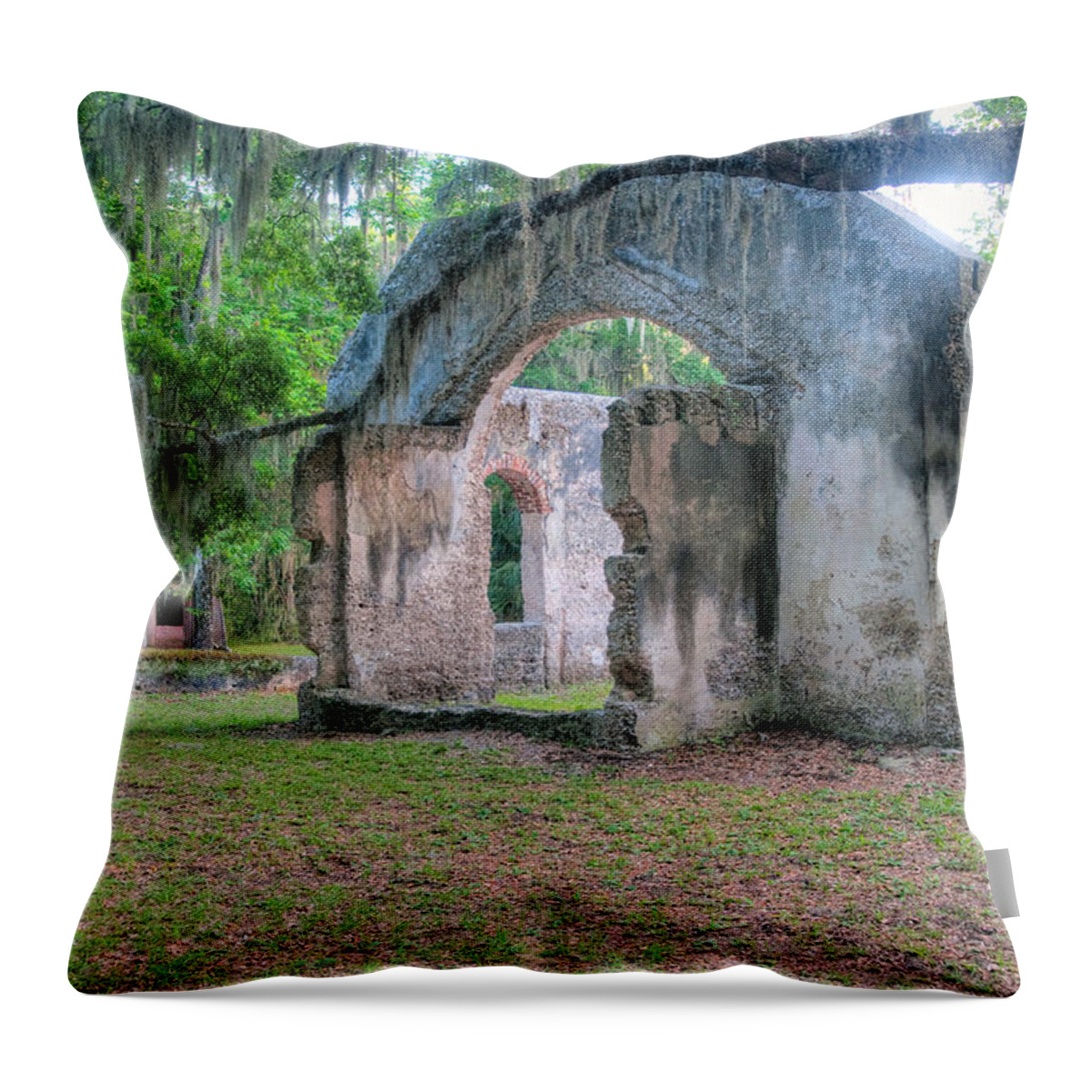 Hansen Throw Pillow featuring the photograph Chapel of Ease with Tomb by Scott Hansen