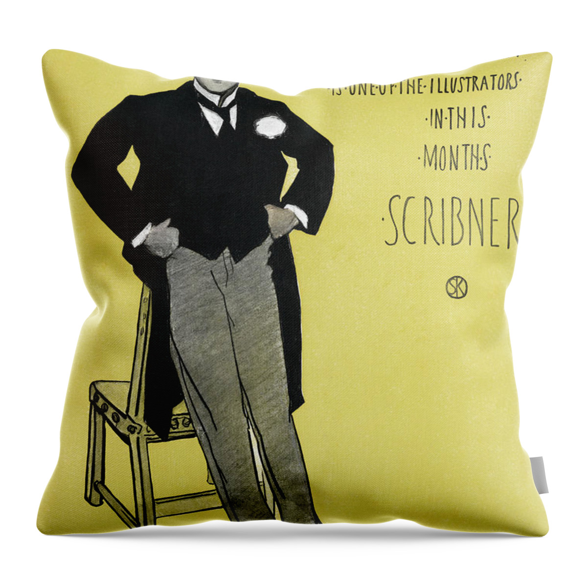 1896 Throw Pillow featuring the painting Charles Dana Gibson (1867-1944) by Granger