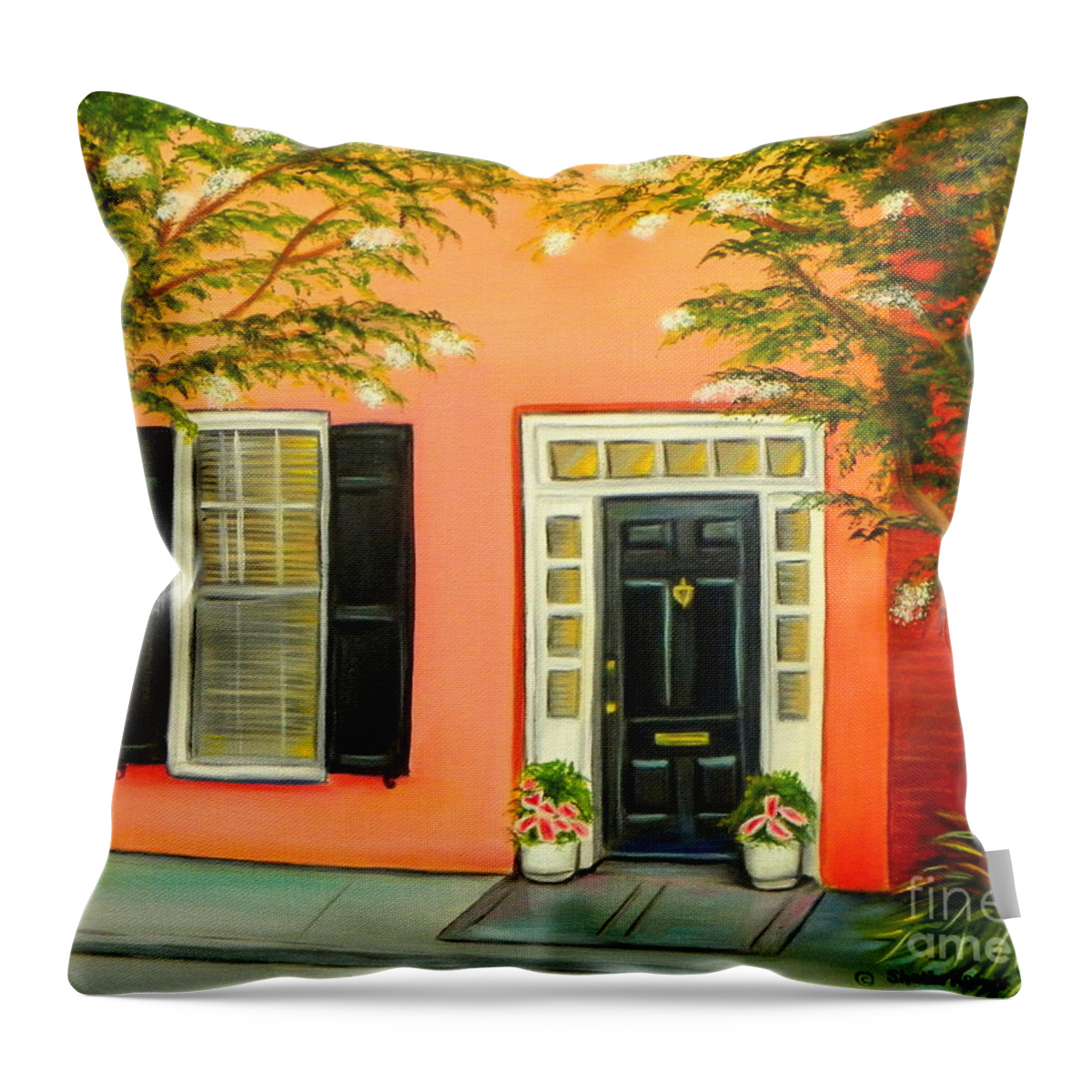 Art Throw Pillow featuring the painting Charleston Charm by Shelia Kempf