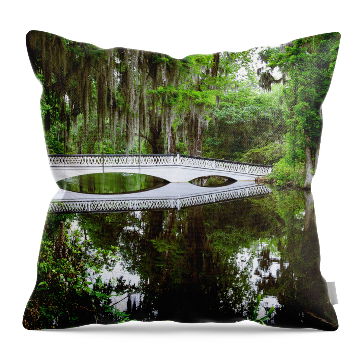 South Carolina Throw Pillow featuring the photograph Charleston SC bridge by John Johnson