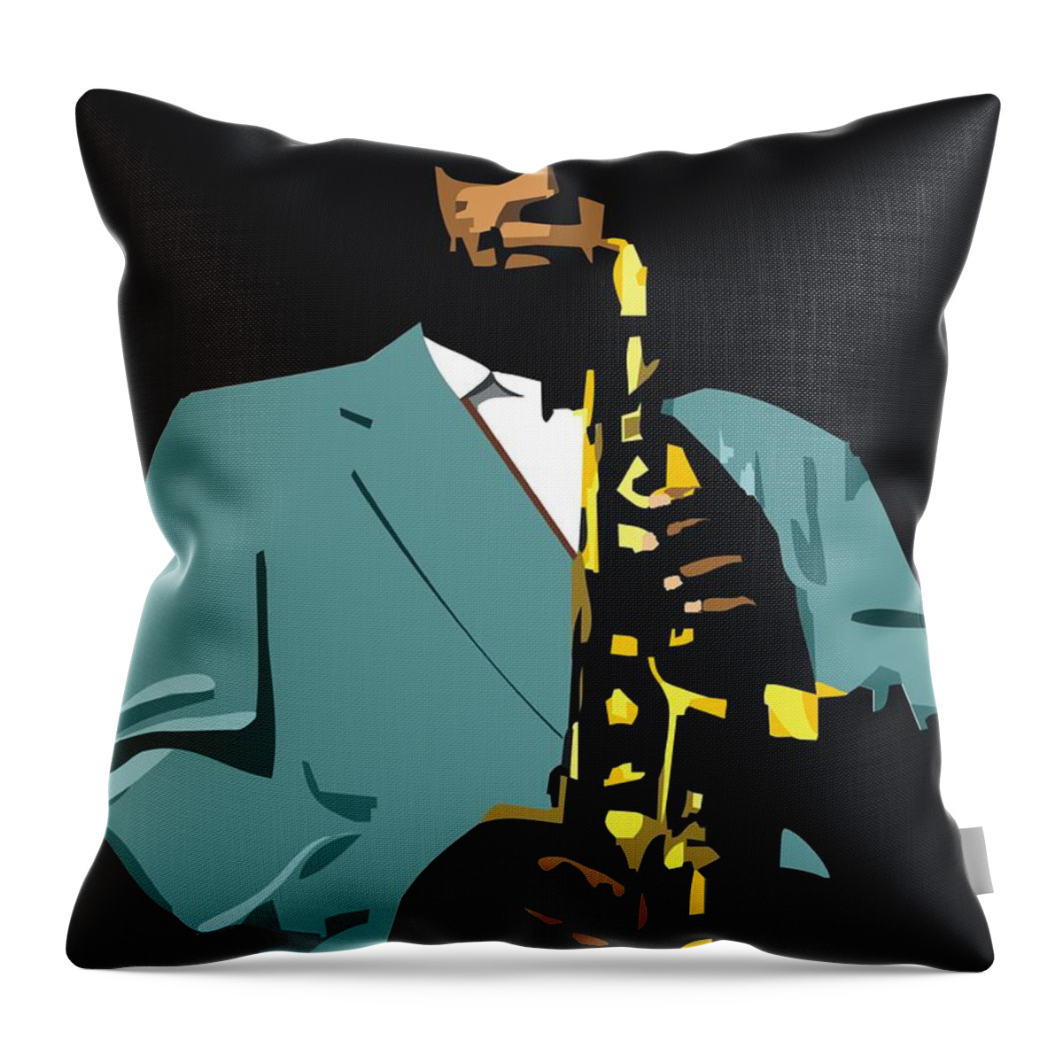 Male Portraits Throw Pillow featuring the digital art Charlie Bird Parker by Walter Neal