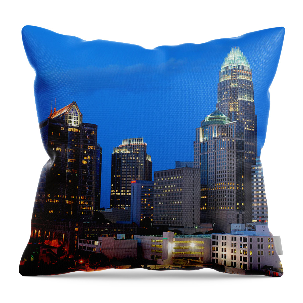 Charlotte Throw Pillow featuring the photograph Charlotte at Night by James Kirkikis