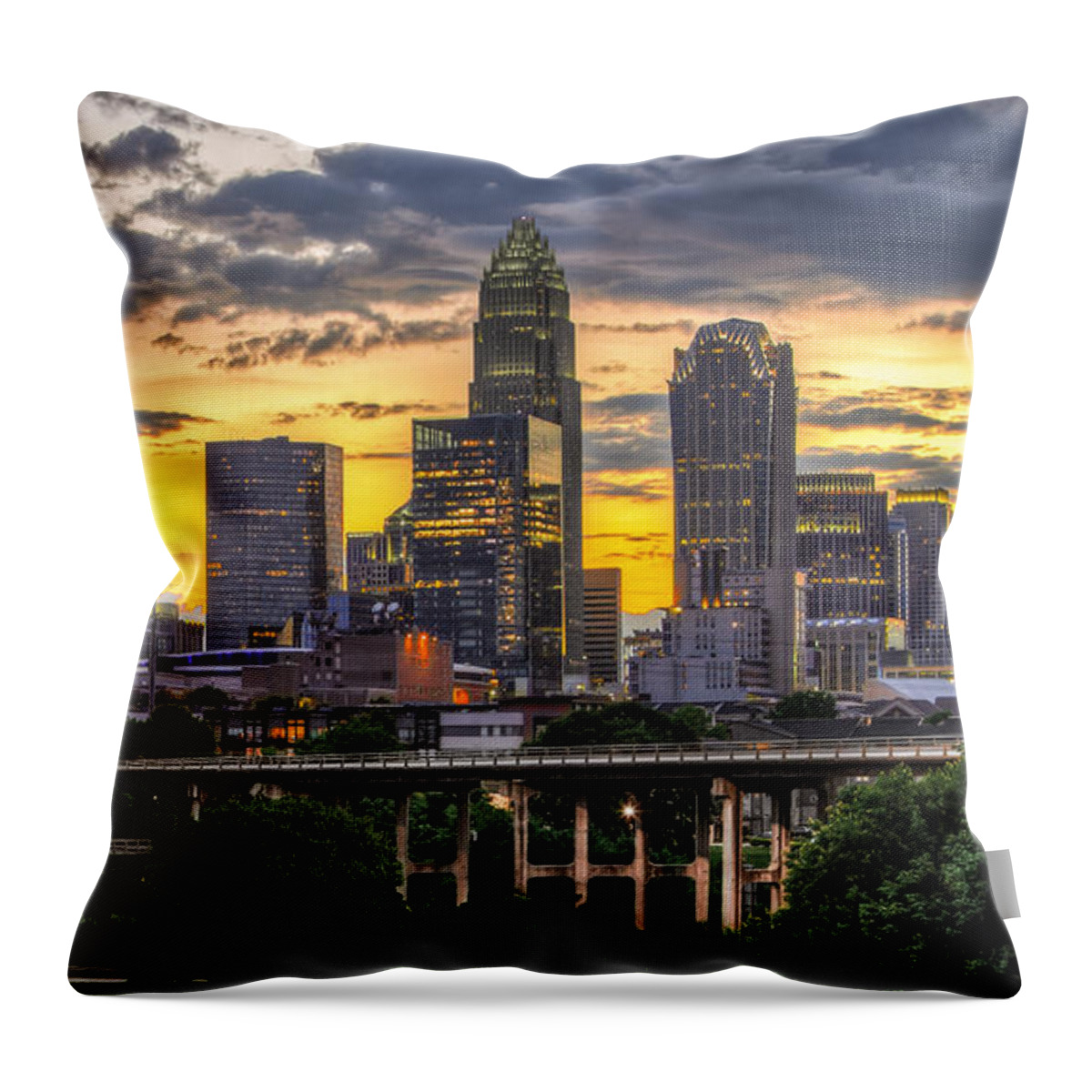 Charlotte Throw Pillow featuring the photograph Charlotte Dusk by Chris Austin