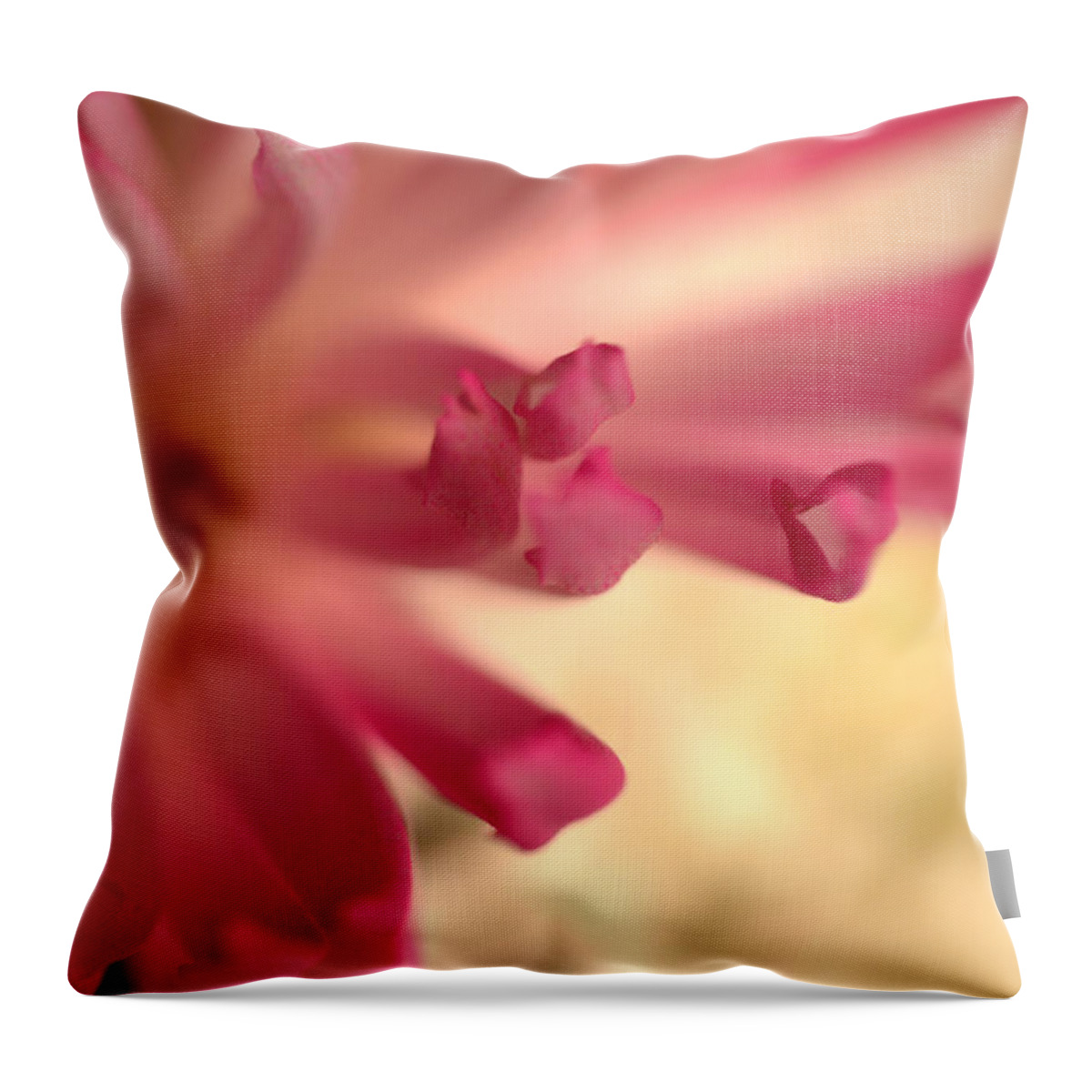 Pink Mum Throw Pillow featuring the photograph Charm Catcher by Wanda Brandon