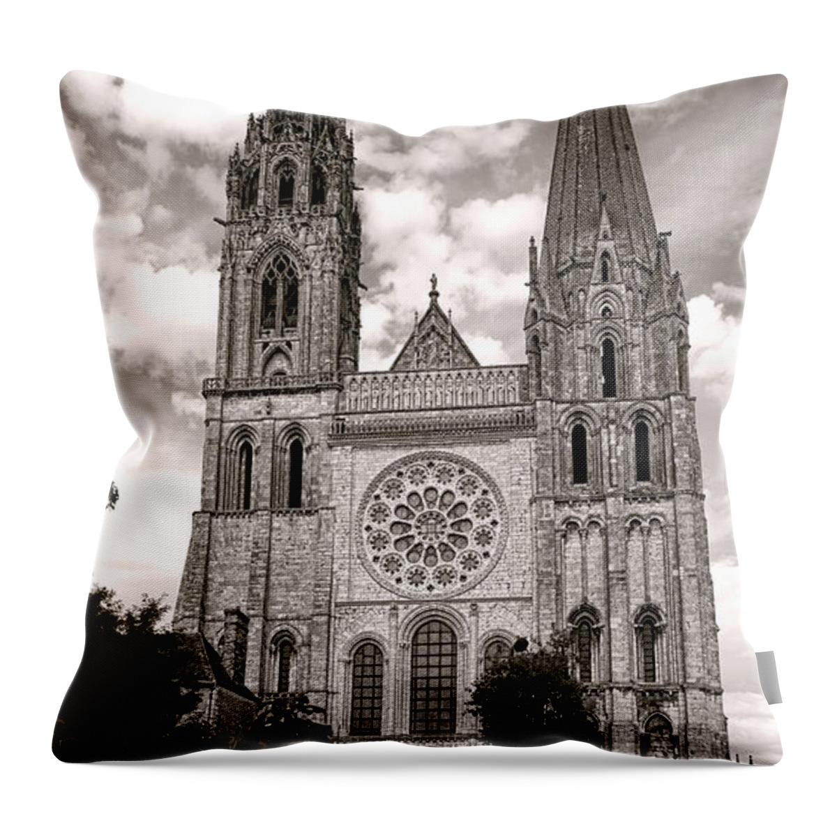 France Throw Pillow featuring the photograph Chartres Cathedral by Olivier Le Queinec