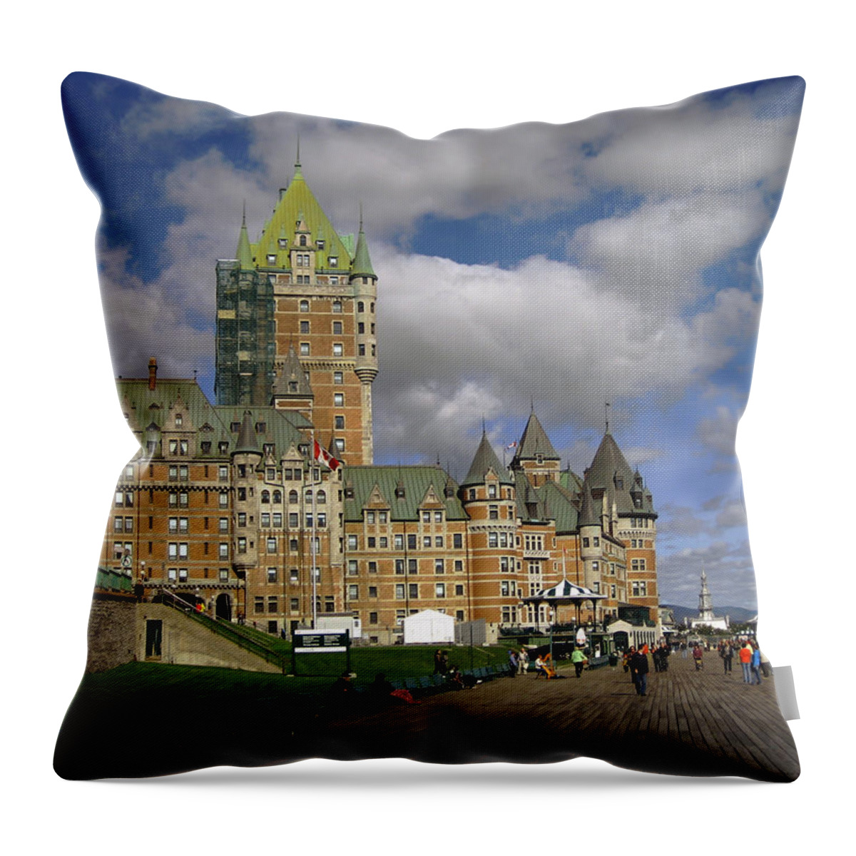 Chateau Frontenac Throw Pillow featuring the photograph Chateau Frontenac Quebec City by Nicky Jameson
