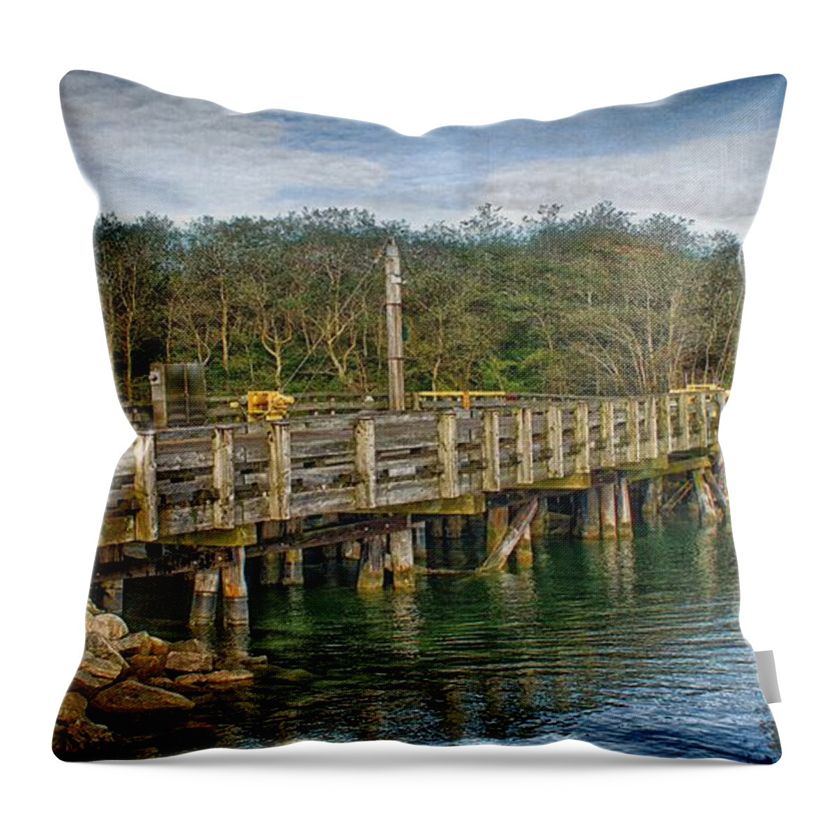 Mitchell River Throw Pillow featuring the photograph Chatham Mitchell River Draw Bridge  by Constantine Gregory