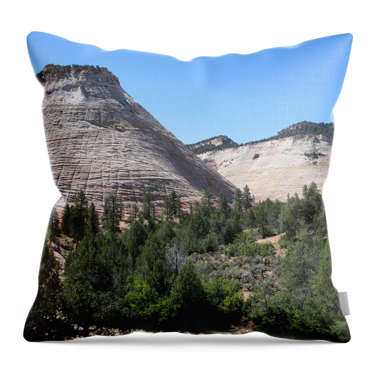Mountains Throw Pillow featuring the photograph Checkerboard Mesa by Christiane Schulze Art And Photography