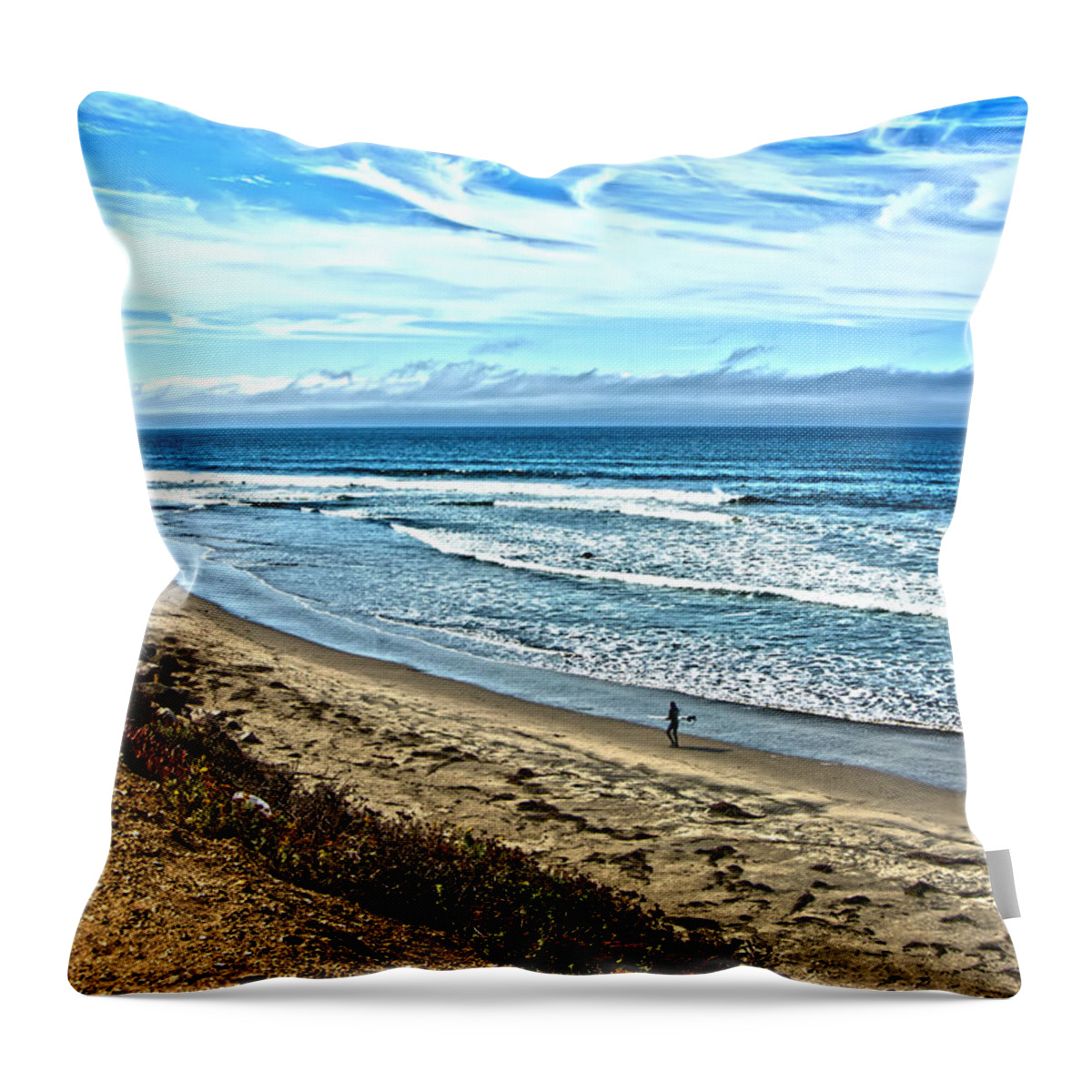 Pacific Ocean Throw Pillow featuring the photograph Checking Out The Waves by Randall Branham
