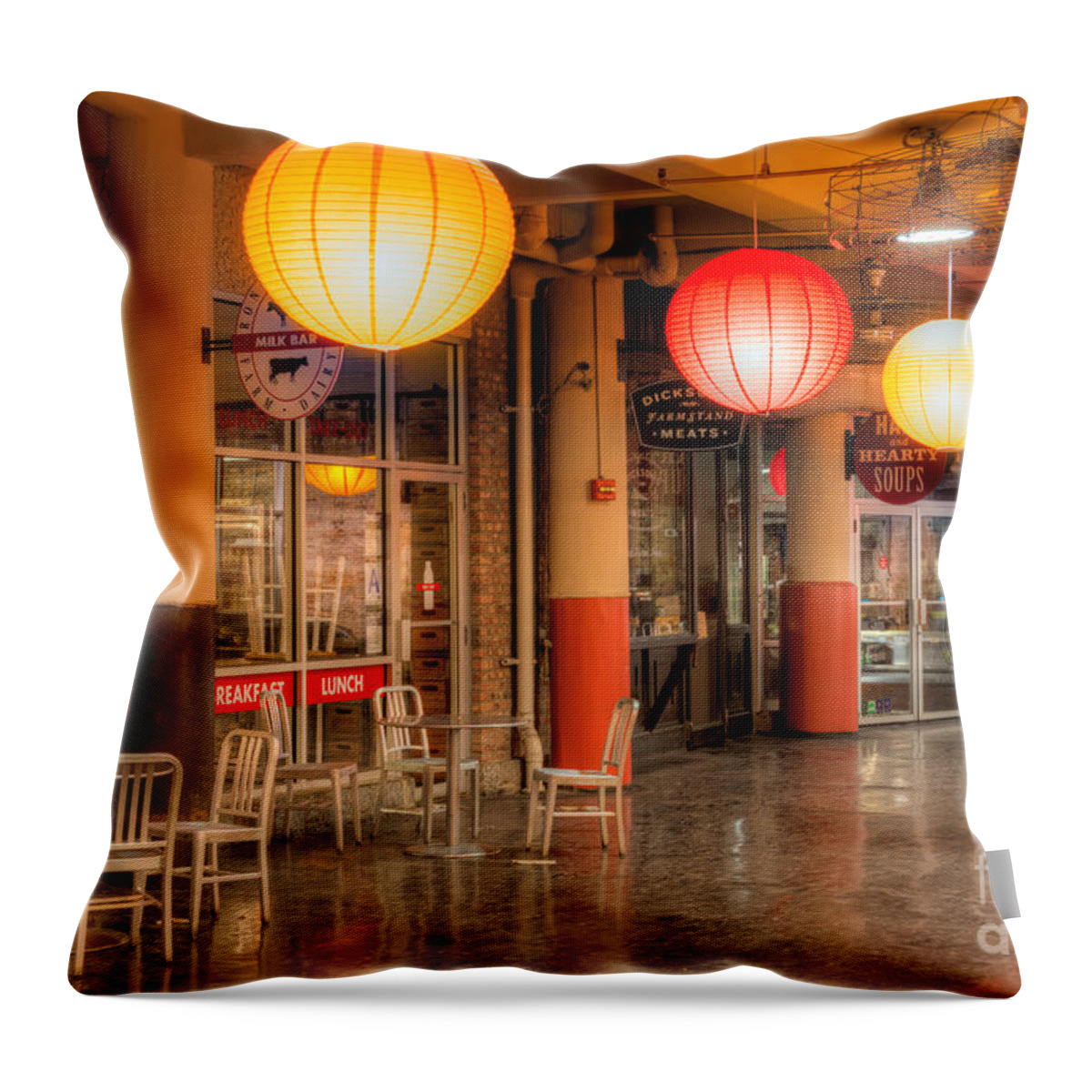 Clarence Holmes Throw Pillow featuring the photograph Chelsea Market IV by Clarence Holmes
