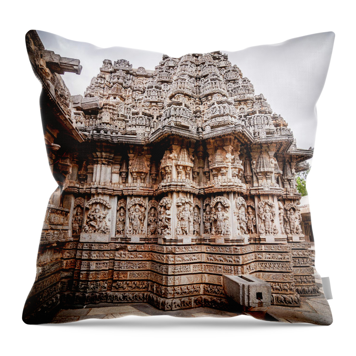 Tranquility Throw Pillow featuring the photograph Chennakeshava Temple, Somnathpura, Ka by Goutam Majumder