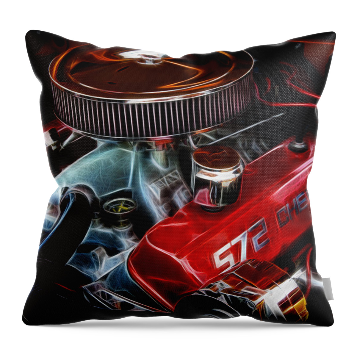 Air Throw Pillow featuring the photograph Chevy 572 Fractal by Ricky Barnard