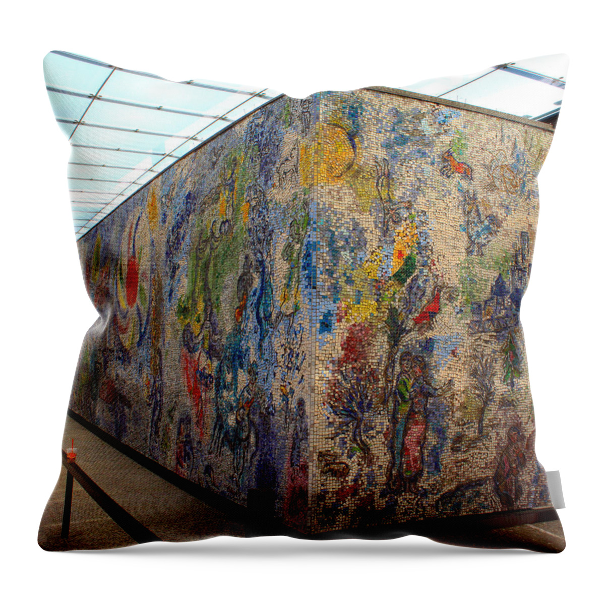 Chicago Throw Pillow featuring the photograph Chicago Chagall Mosaic by Paul Anderson
