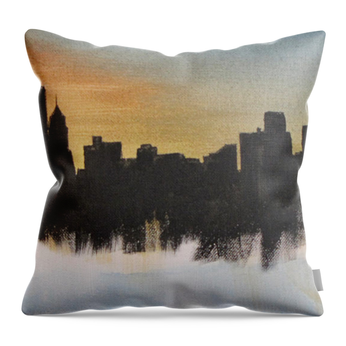 Chicago Throw Pillow featuring the painting Chicago by Gary Smith