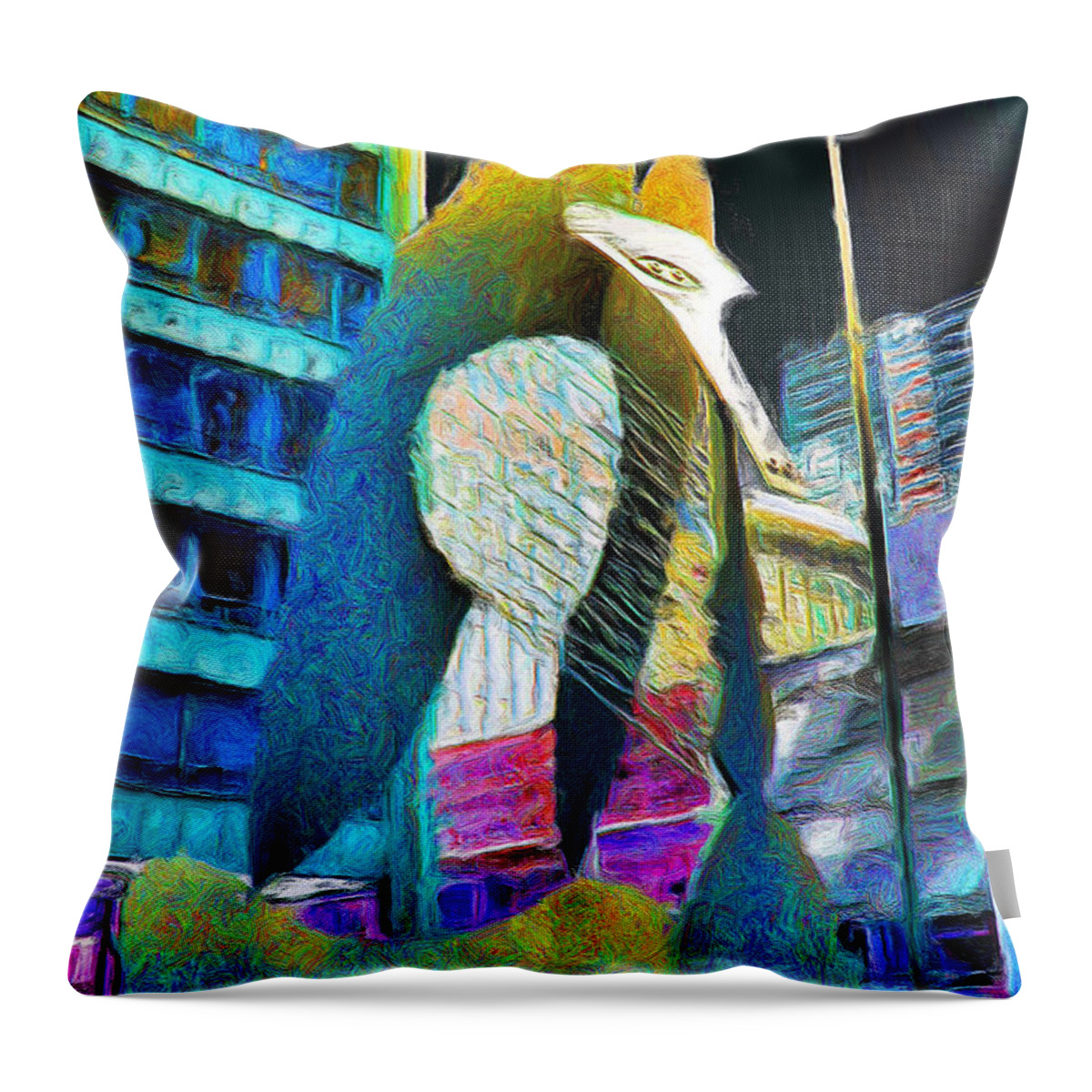 Chicago Picasso Throw Pillow featuring the painting Chicago Picasso by Ely Arsha