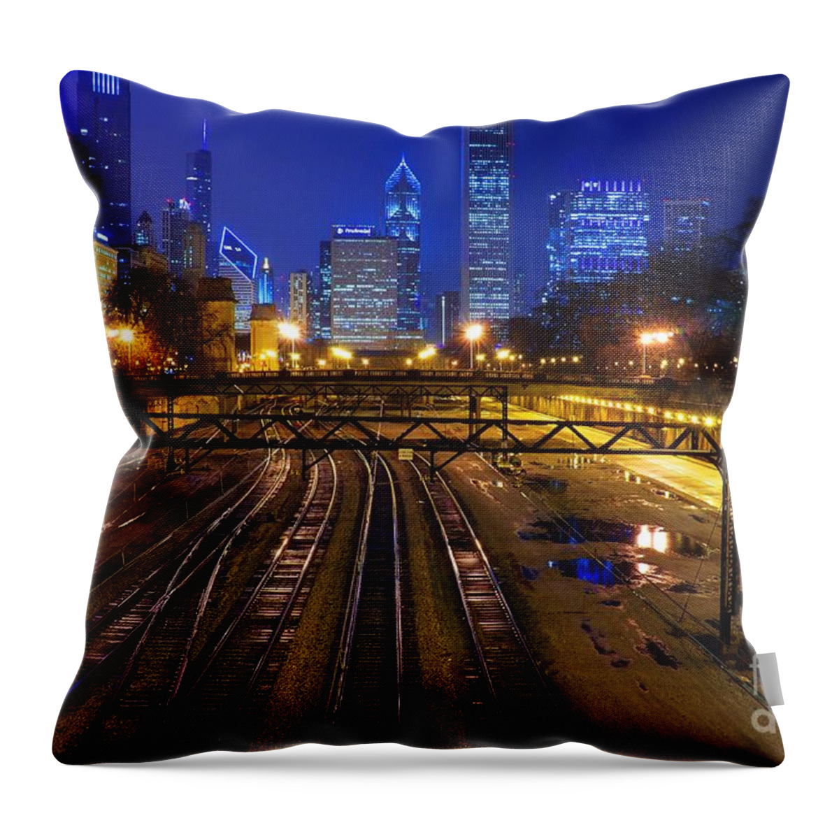 Chicago Throw Pillow featuring the photograph Chicago Skyline by Jonas Luis