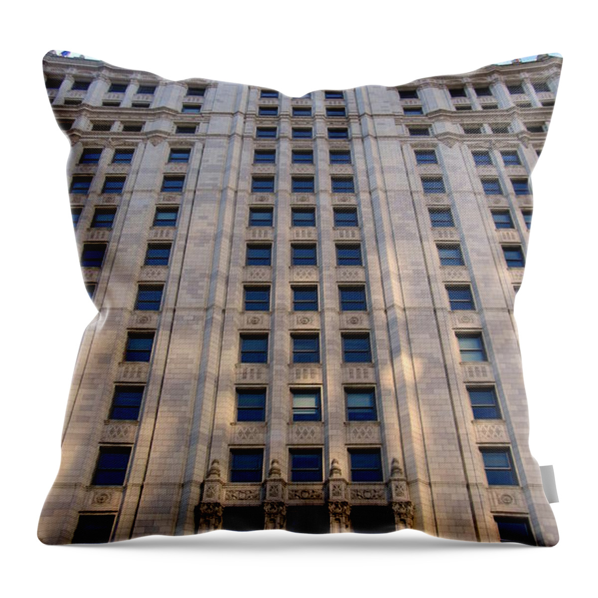 Chicago Throw Pillow featuring the photograph Chicago Wrigley Building 4 by Anita Burgermeister