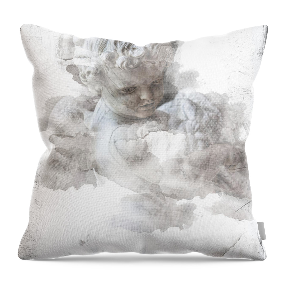 Cherub Throw Pillow featuring the photograph Child Cherub by Evie Carrier