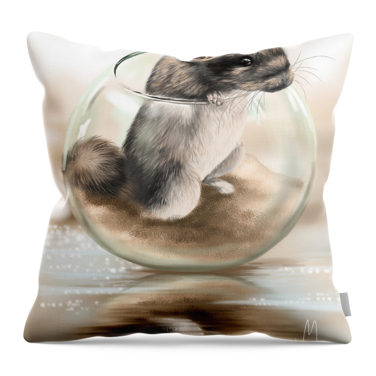 Ipad Throw Pillow featuring the painting Chinchilla by Veronica Minozzi