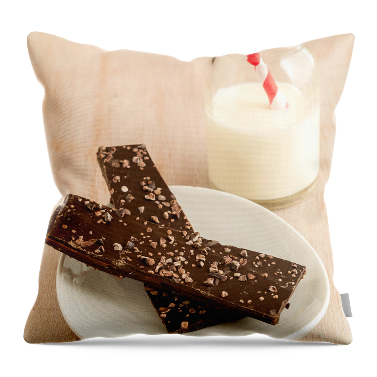 Chocolate Throw Pillow featuring the photograph Chioggia Beet and Vanilla Toffee by Edward Fielding