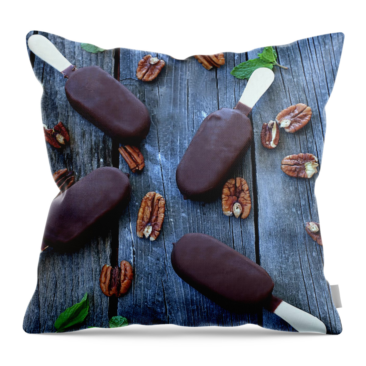Temptation Throw Pillow featuring the photograph Chocolate Ice Cream by Kyoko Hasegawa Photography