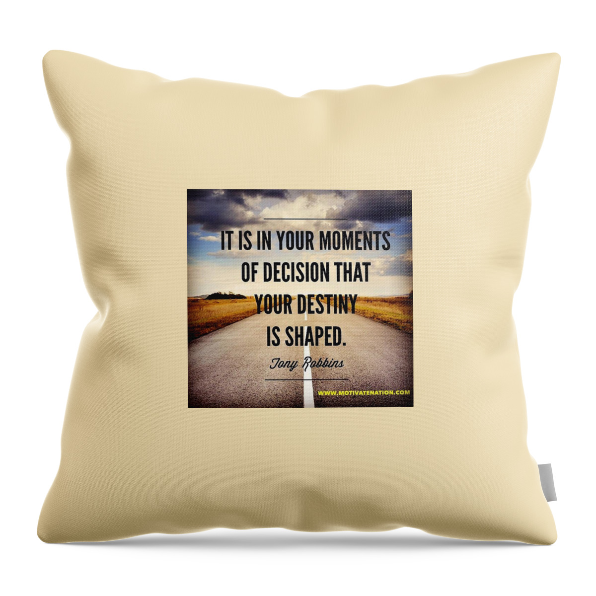 Quotes Throw Pillow featuring the photograph Choose Your Destiny by Motivate Nation