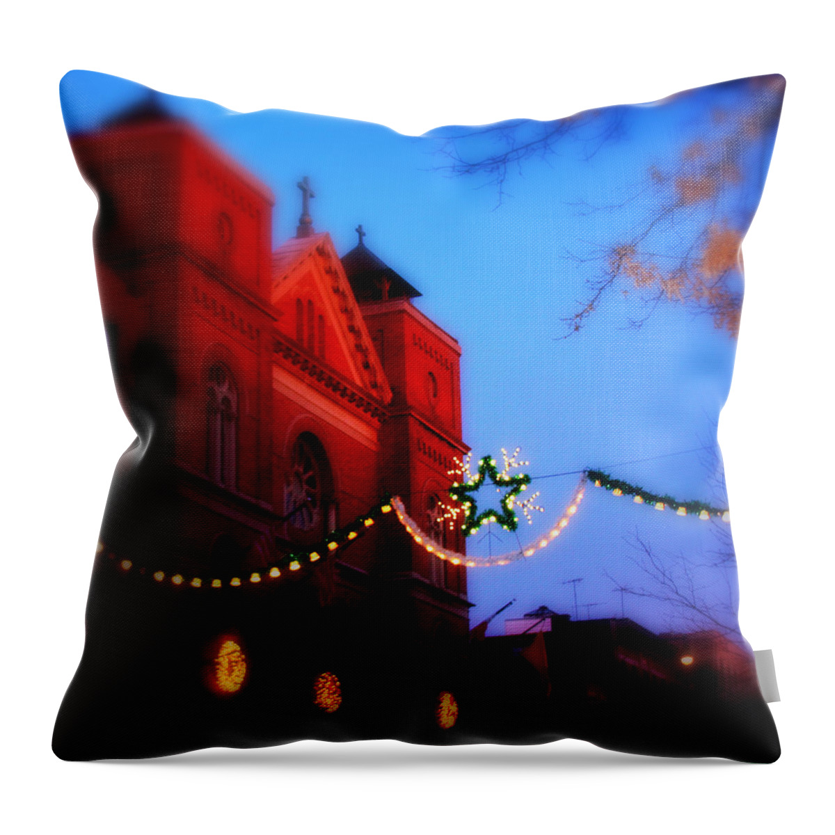 Our Lady Of Mount Carmel Throw Pillow featuring the photograph Christmas at Our Lady of Mount Carmel by Aurelio Zucco