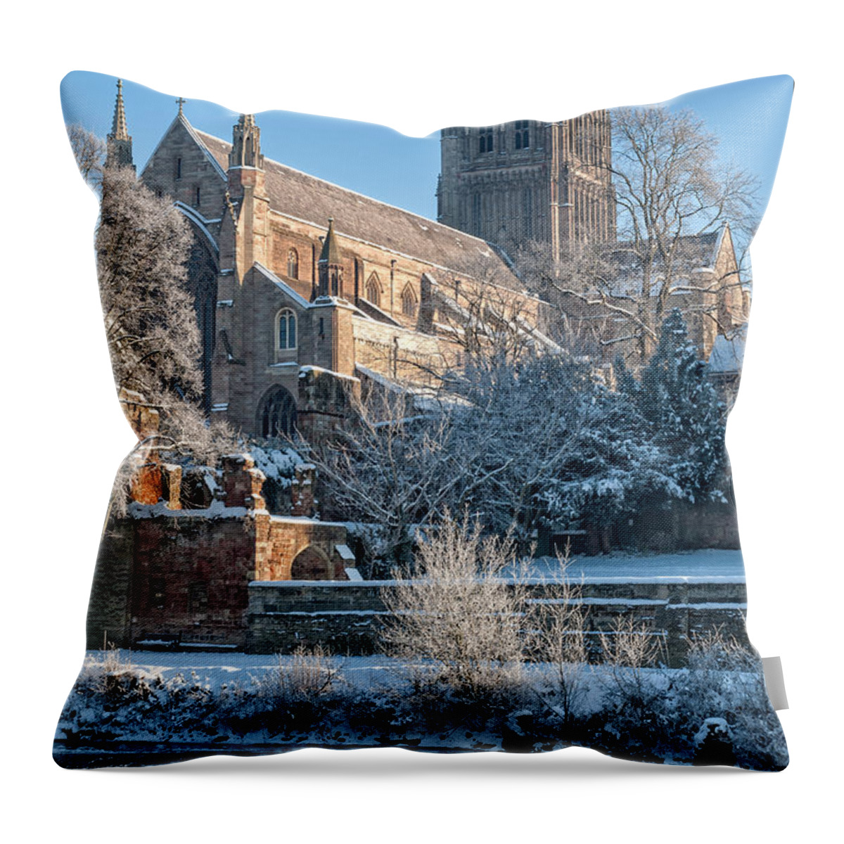 Cathedral Throw Pillow featuring the photograph Christmas Card Church by Roy Pedersen