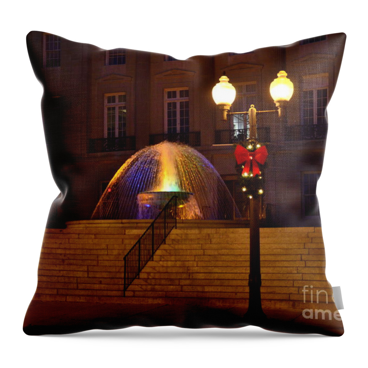  Red Throw Pillow featuring the photograph Christmas Colors by Bob Sample