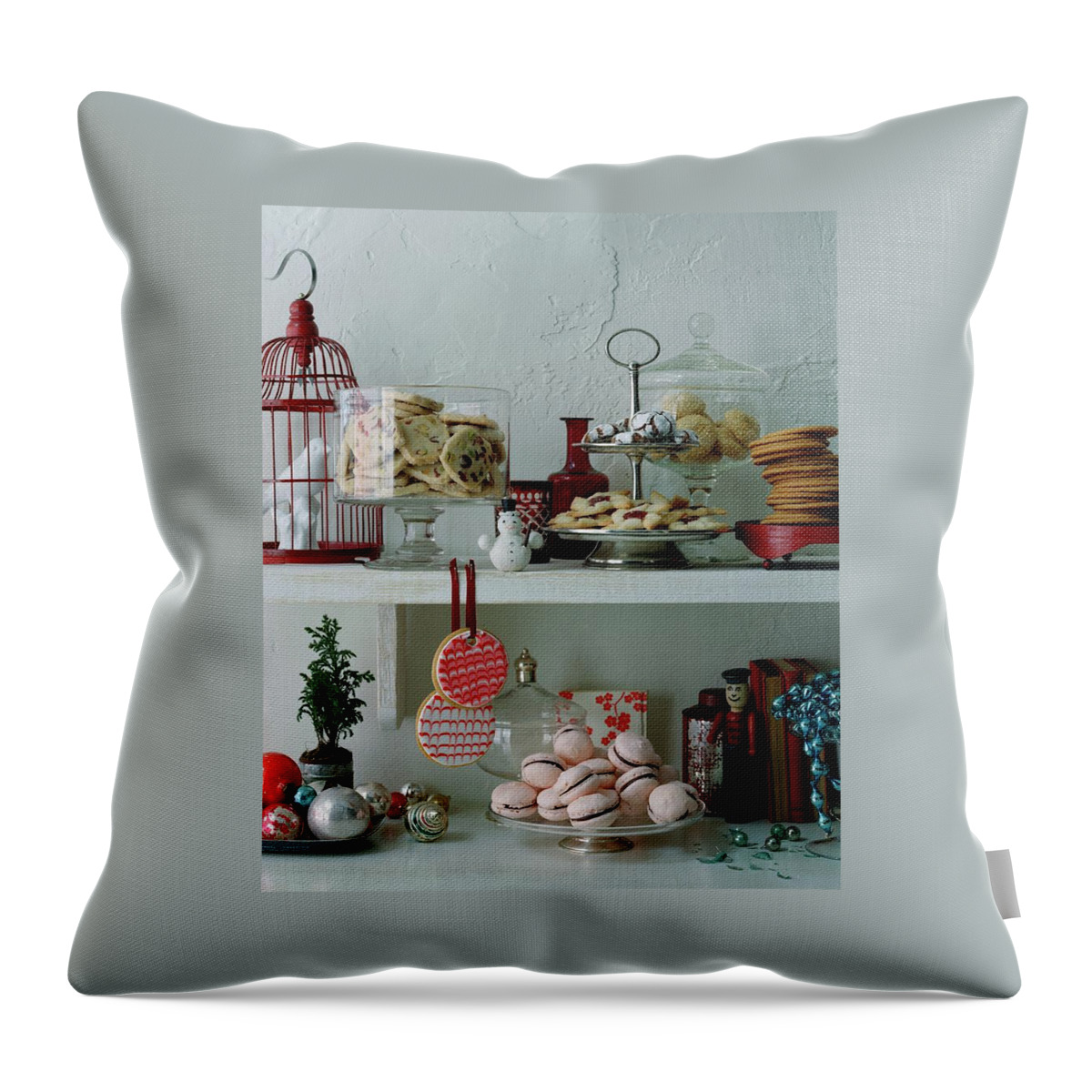 Christmas Cookies And Ornaments Throw Pillow