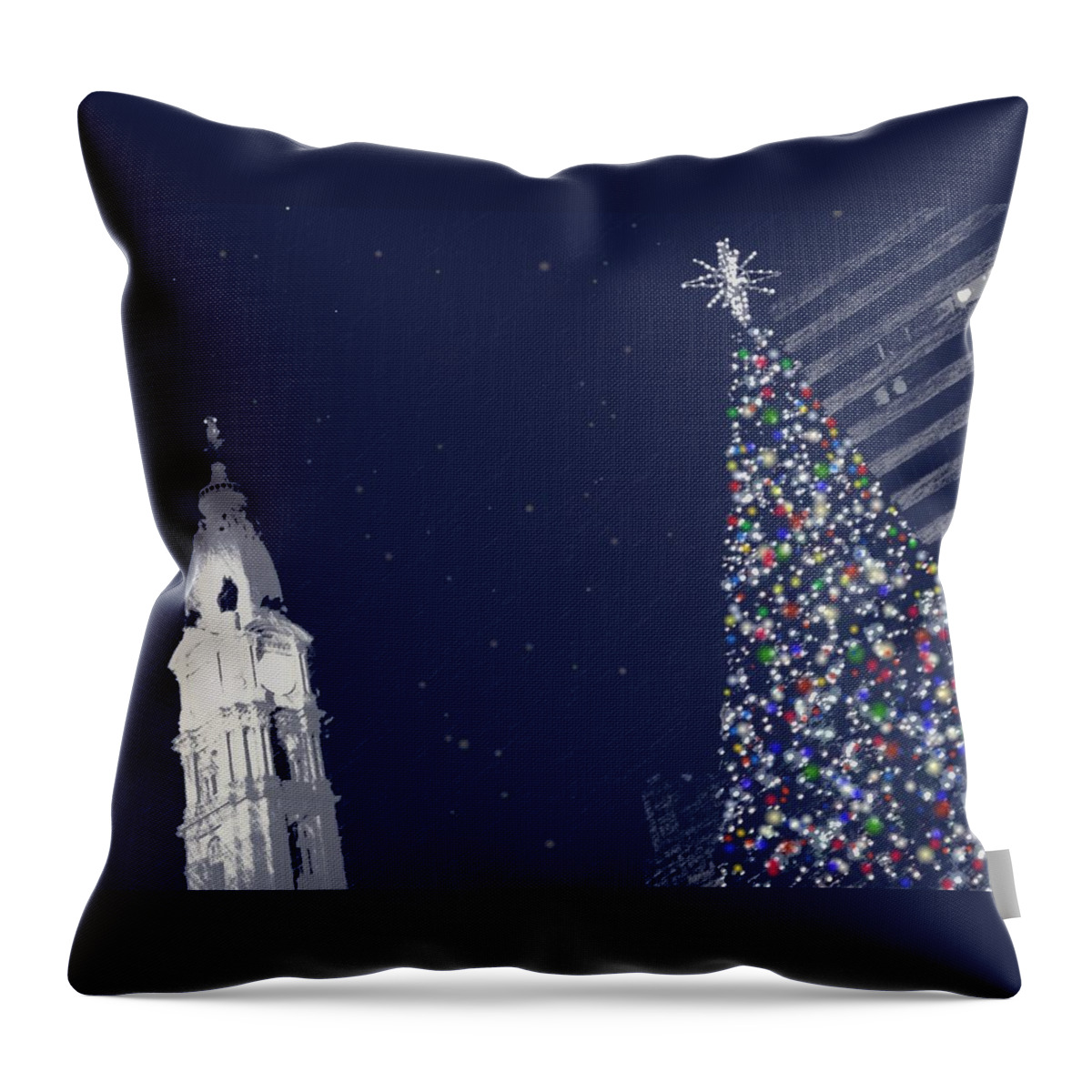 Philly Throw Pillow featuring the photograph Christmas in Center City by Photographic Arts And Design Studio