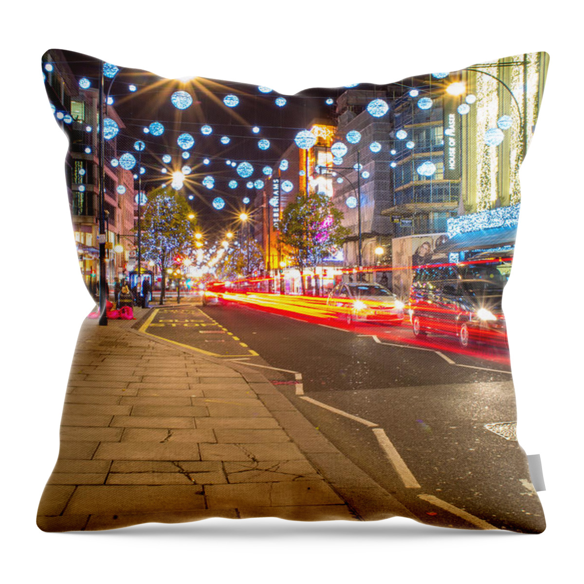 Christmas Throw Pillow featuring the photograph Christmas in London by Andrew Lalchan