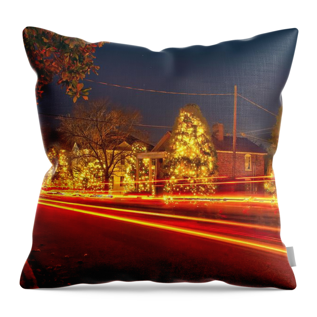 Awesome Throw Pillow featuring the photograph Christmas Town Usa by Alex Grichenko