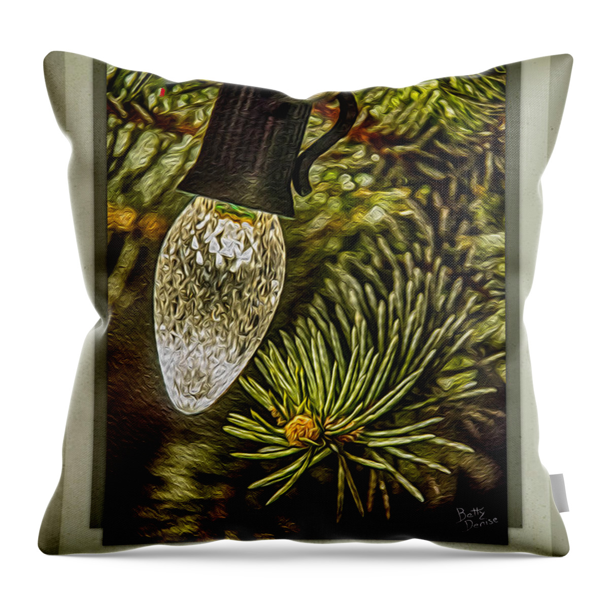 Christmas Throw Pillow featuring the photograph Christmas Tree Light by Betty Denise