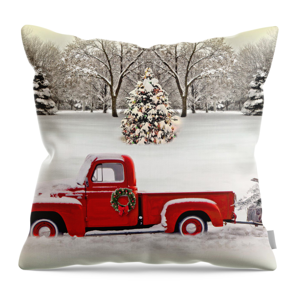 Christmas Throw Pillow featuring the photograph Christmas Trees by John Anderson