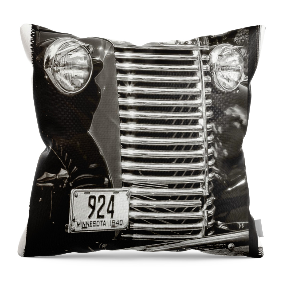 Truck Throw Pillow featuring the photograph Chrome Style by Perry Webster