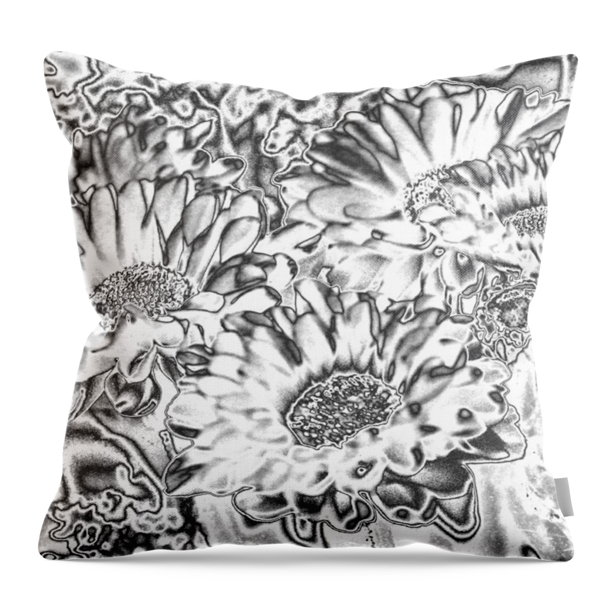 Beautiful Throw Pillow featuring the photograph Chromed Flowers by Belinda Lee