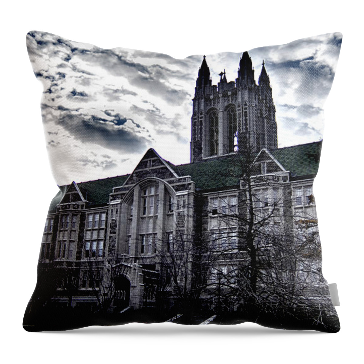 Church Throw Pillow featuring the photograph Church at Boston College by Douglas Barnard