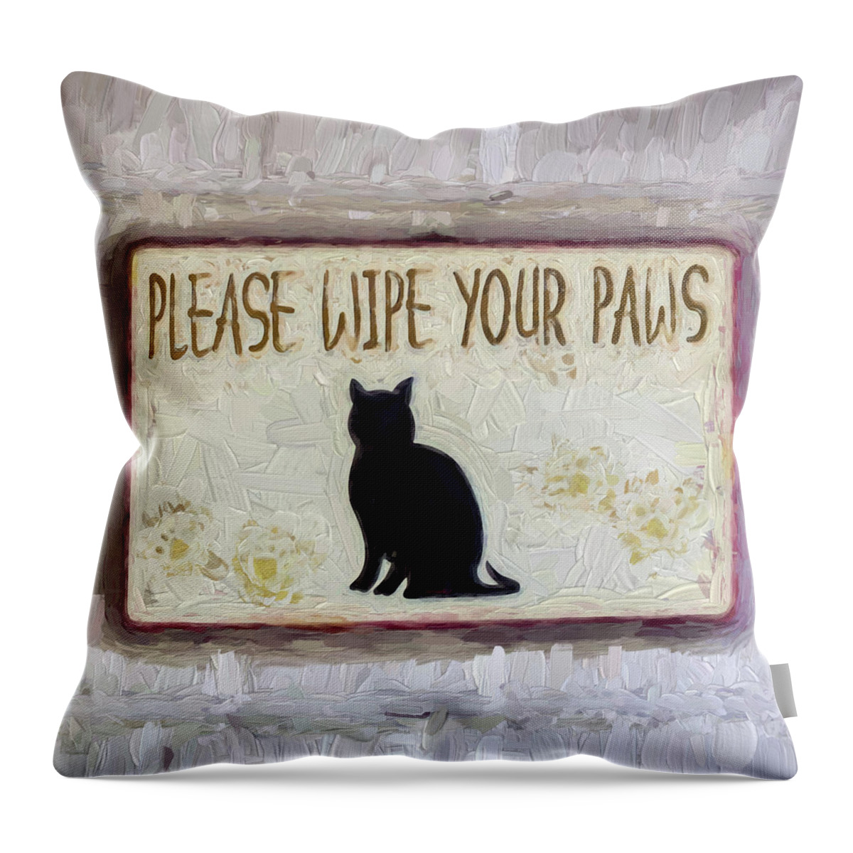 Sign Throw Pillow featuring the photograph Church Camp House Detail Painterly Series 7 by Carol Leigh