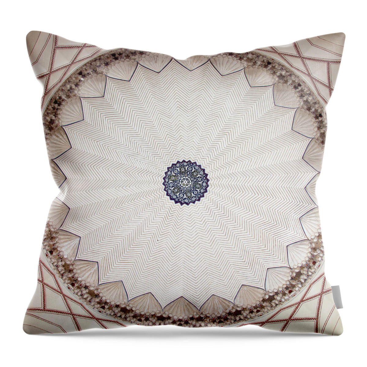 Photography Throw Pillow featuring the photograph Cieling Detail, Humayuns Tomb by Panoramic Images