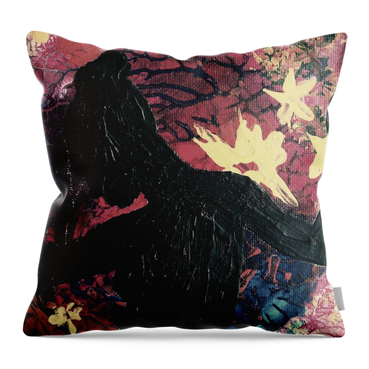 Silhouette Throw Pillow featuring the painting Cinnamon by Jacqueline McReynolds