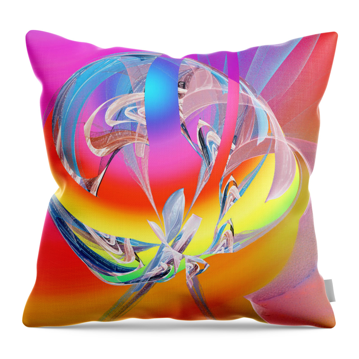 Abstract Throw Pillow featuring the digital art Circling Saturn by Andee Design