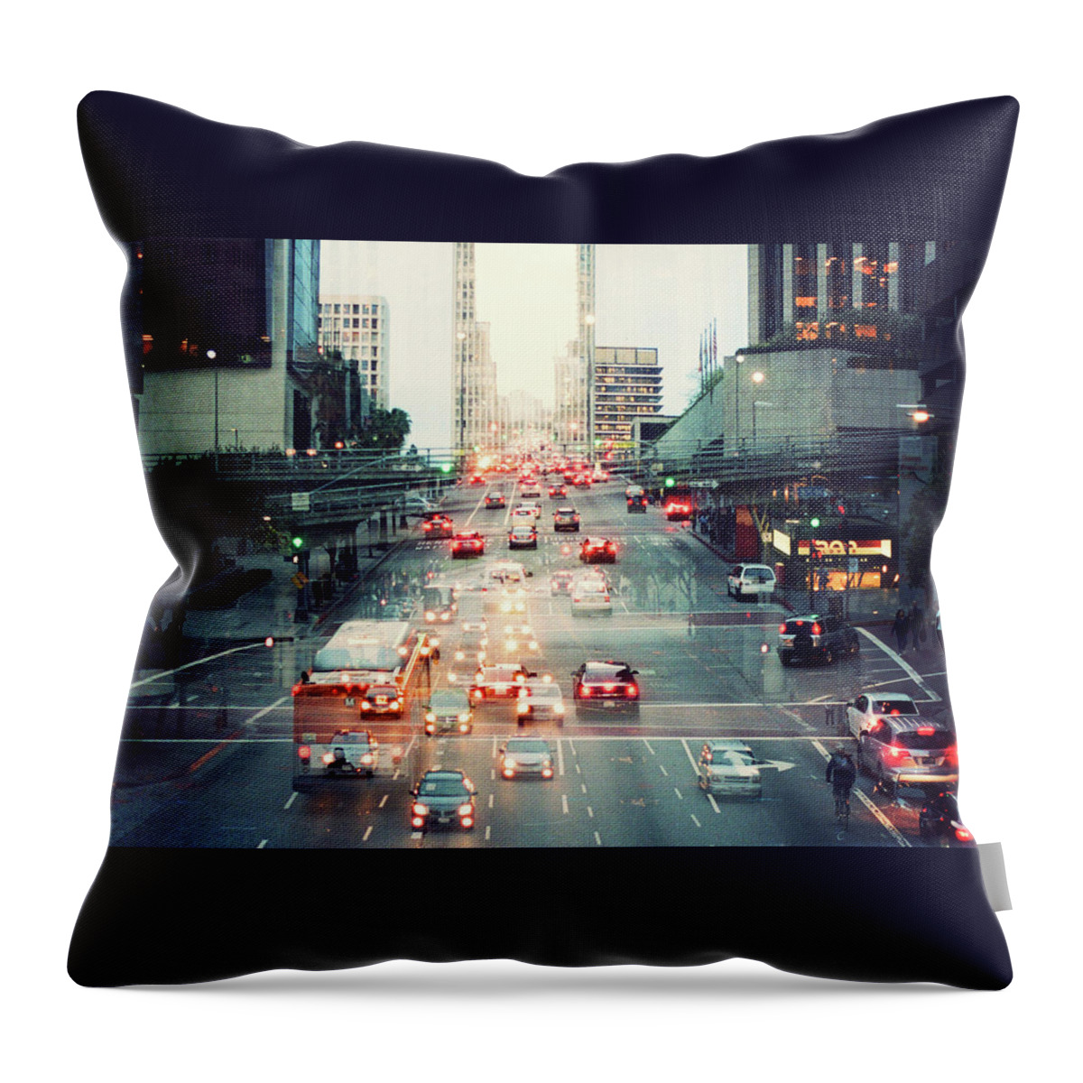Built Structure Throw Pillow featuring the photograph City by By Jimmay Bones