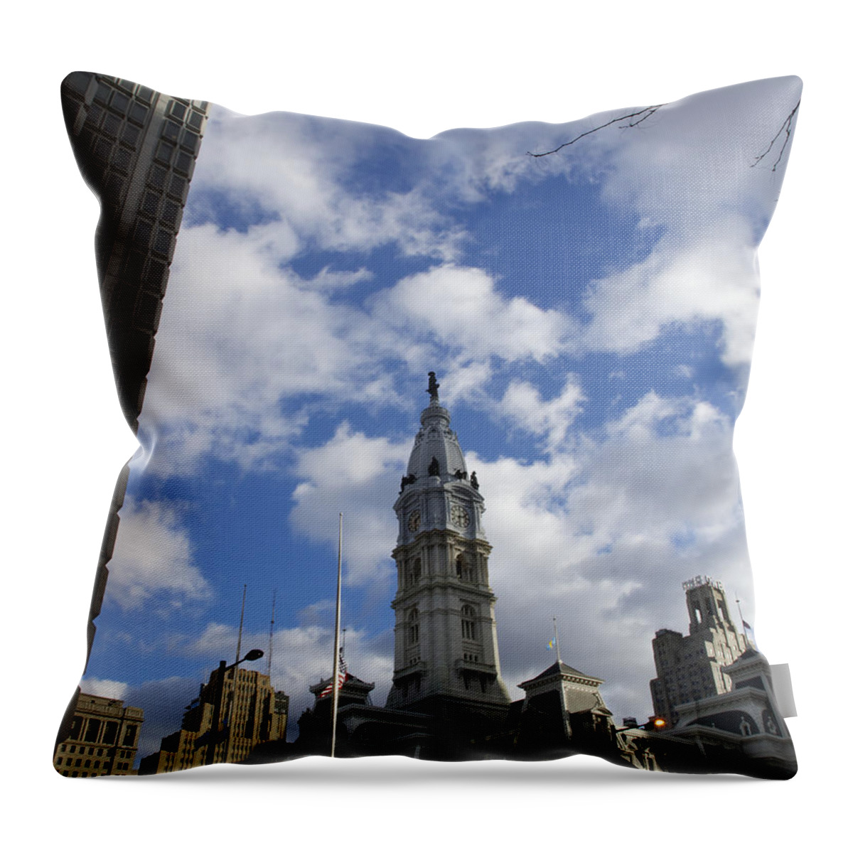 Billy Penn Throw Pillow featuring the photograph City Hall by Photographic Arts And Design Studio