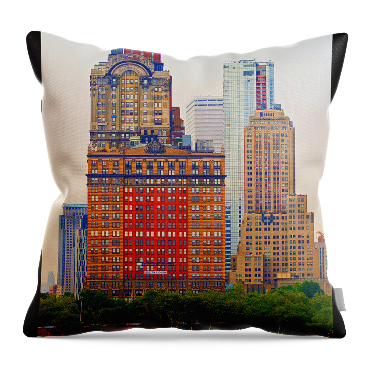 New York City Throw Pillow featuring the photograph City High by M Three Photos