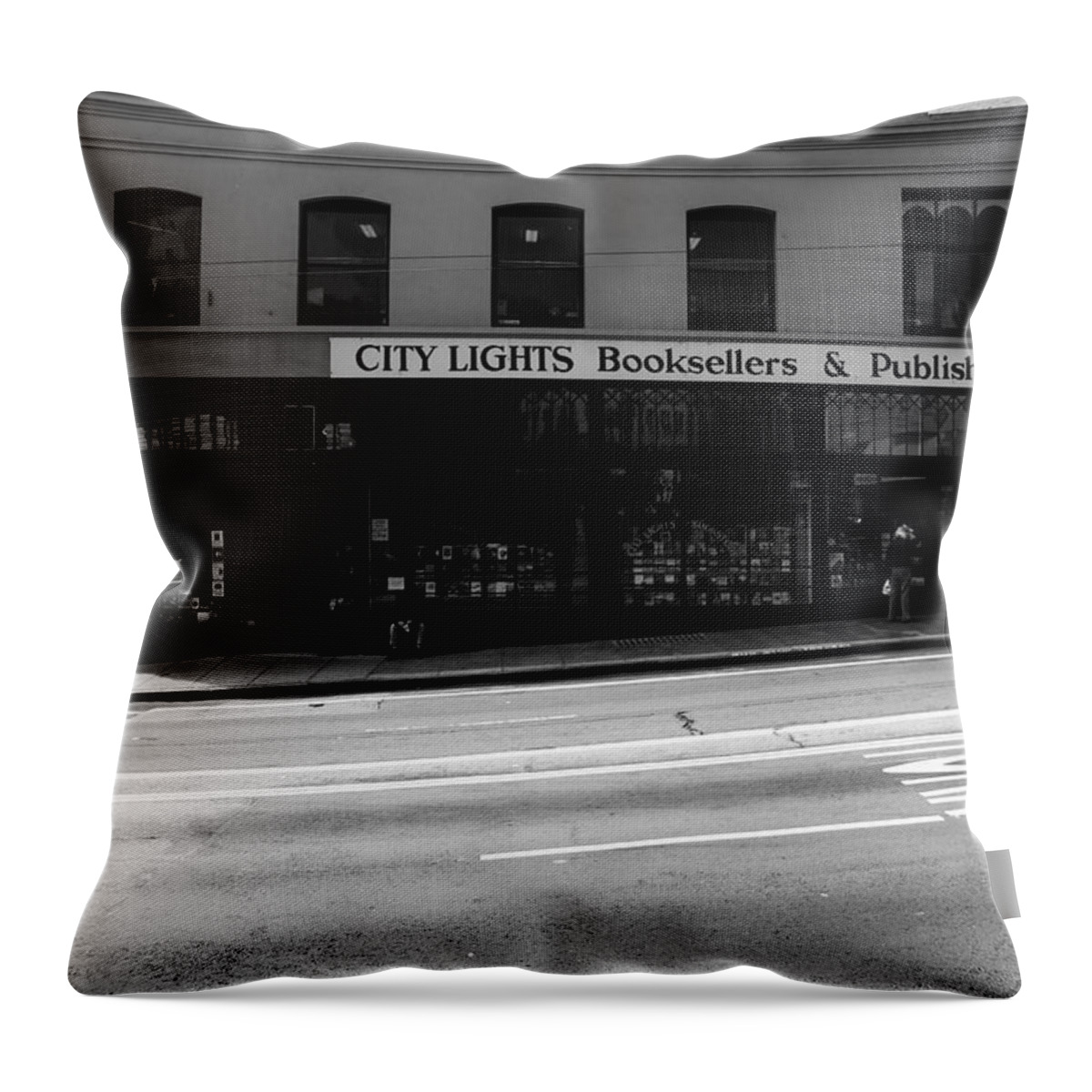 San Francisco Throw Pillow featuring the photograph City Lights Booksellers by Aidan Moran