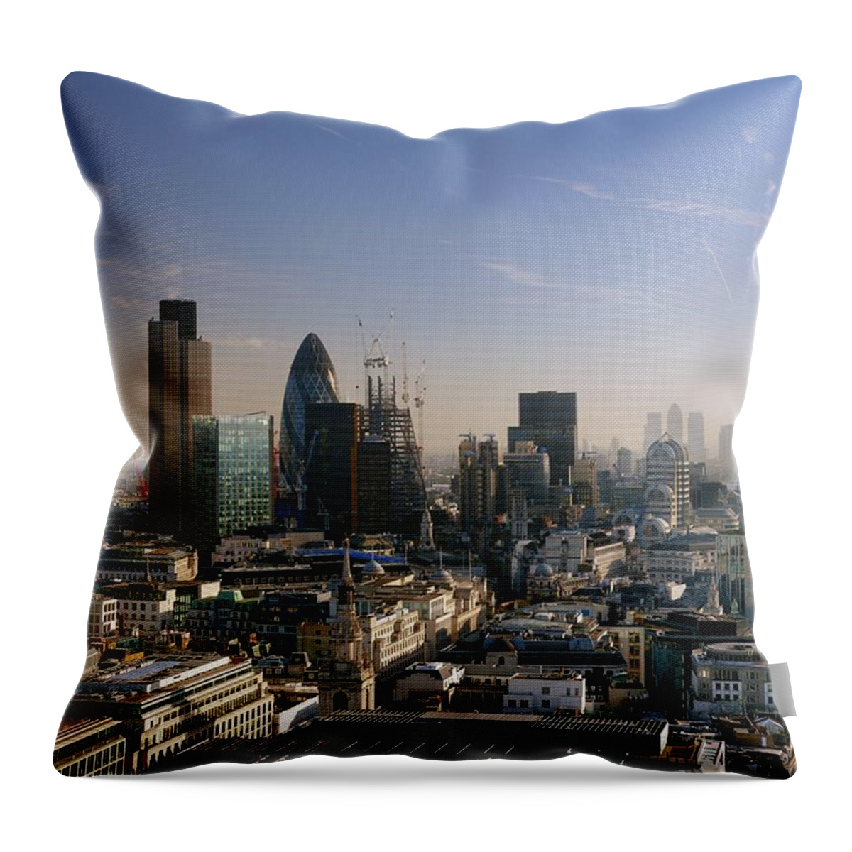 Tranquility Throw Pillow featuring the photograph City Of London Elevated View by Vladimir Zakharov