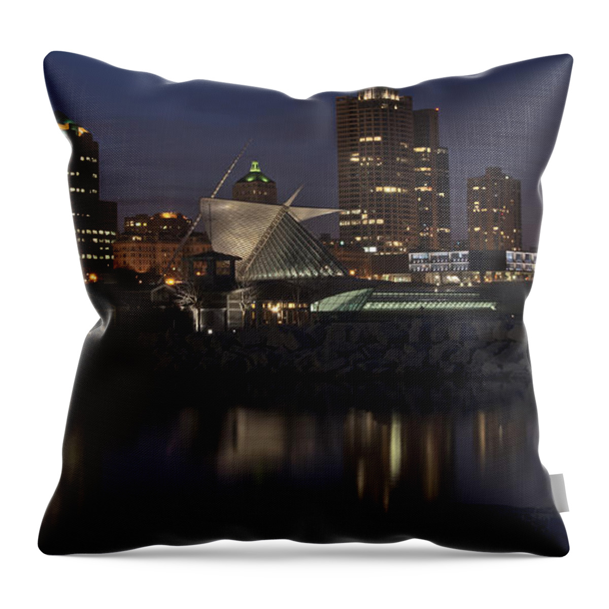 Bridge Throw Pillow featuring the photograph City Reflection by Deborah Klubertanz